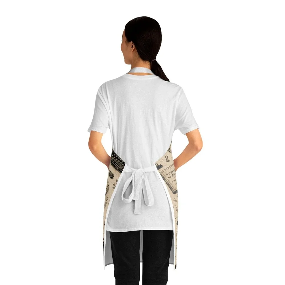 Vintage Typewriter Pattern Apron | Retro Writing Tools,‎ Ink Paper Kitchen Apron